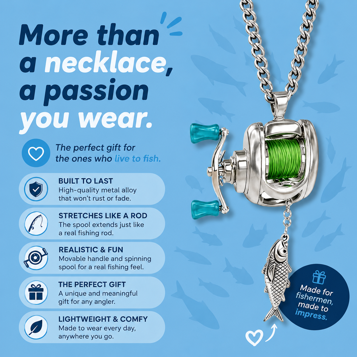 VisReel™ – Fishing Reel Necklace